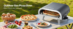 SucceBuy 12 Inch Propane Outdoor Pizza Oven Gas Pizza Maker Portable Pizza-Cooker with Thickened Pizza-Stone for Backyard Patio